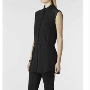 BLACK All Saints Danica Silk Tunic